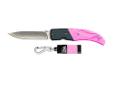 Getaway Knife ? Light Combo, Pink/BlackFolding Knife Design By Russ Kommer for Browning:- 3.5? 440 stainless steel Blade - Rugged aluminum handles - Thumb stud and pocket clip - Choke Tube L.E.D. Keychain LightLight: - NichiaÂ® 5mm White LED shines at 12