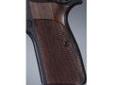 "
Hogue 09911 Browning Hi Power Grips Checkered Rosewood
Hogue Fancy Hardwood grips are some of the finest grips available. They are precision inletted on modern computerized machinery, then hand finished on actual factory frames to assure proper fit.