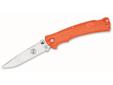 Easy handling, lightweight and reliable. This medium folder has a lockback design, and high clip placement for discreet and comfortable carry. The Safety Orange textured handle offers a comfortable grip and the blade features the Boone and Crockett Club