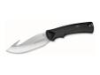 Larger sized, comfortable and durable. This hunting knife was designed with full tang construction and AlcrynÂ® MPR rubber handles for superior performance in demanding end-use environments. The additional large integrated finger grooves and grip areas