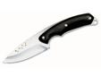 Full tang construction and ergonomic design makes this the premier hunting knife for any big game hunter. The contoured handle and grip ridges integrated into the top of the blade tang make maneuvering through field dressing a breeze.Made in the