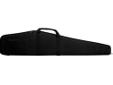 Bulldog Deluxe Single Rifle Case 48" - Black. The Bulldog Deluxe Scoped Rifle case features include 1 3/4" total soft padding, full length zipper with pull, zippered accessory pocket, deluxe Leather end cap for extra barrel protection, durable nylon water