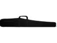 Bulldog Deluxe Single Shotgun Case 52" - Black. The Bulldog Deluxe Shotgun case features include 1 3/4" total soft padding, full length zipper with pull, zippered accessory pocket, deluxe Leather end cap for extra barrel protection, durable nylon water