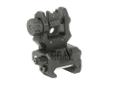 CAA Low Profile AR15 Rear Flip-Up Sight Black. Low profile rear flip-up sight. Very low profile & slim shape. Can be use as primary or back-up sights. Picatinny mount. Side operating for both left/right handed users. Simple zeroing mechanism. No gunsmith