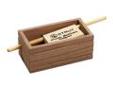 "
Hunter Specialties 07056 Call Push Button Yelper
Made from select walnut, this call is easy to use and offers fingertip control. It creates soft clucks, purrs and yelps. Includes chalk. "Price: $11.54
Source: