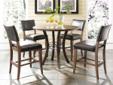 The Cameron collection beautifully combines a warm Chestnut Brown Wood finish with a dark grey metal and offers a multitude of choices to create the perfect counter height dining group for your home. The parson stools are traditional in design and