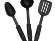"
Primus P-737060 Camp Cooking Utensil Set Compact Size 3pc
Small, compact nylon cooking set, with a ladle, spoon and spatula.
Specifications:
- Dimensions: 8.9"" x 2.4"". x 3.3""
- Weight: 4.1 oz "Price: $5.5
Source: