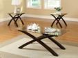 Contact the seller
Coaster Furniture CST-701610, Add plenty of table space to your living room with this casual-styled occasional set. Each piece features a decorative "x" style base in cappuccino with a sturdy smoked glass table top. Combine this 3-piece