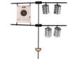 Our Field Target Holder with 8 target clips provides a convenient place to hang targets or cans. The portable target holder keeps all your targets a full 28 inches off the ground. It is made of solid steel and equipped with a wind-resisting anchor plate.