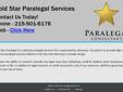 "gold star paralegal provides a full range of paralegal services for individuals & businesses.from entity creation to litigation support in state & federal courts, Gold Star Paralegal can provide high quality support at a cost of approximately 25% of what