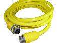 15 Amp to 30 Amp 35' Cord Set - Yellow - 125vMarine Shore Power ProductsDependable, secure connections between your onboard electrical system and the shore outlet are critical. Charles utilizes more than 35 years of in-house molding and metal stamping