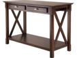 Cheap Xola Console Table With 2 Drawer - Cappuccino For Sales !
Xola Console Table With 2 Drawer - Cappuccino
Product Details :
The Xola Console Table is named for the contemporary X design on the sides. It features solid and composite wood construction