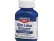 Blue and Rust Remover is a safe, reliable solution that removes rust and old blue easily and quickly without damaging base metal. Safe for removing old finish from firearms, muzzleloaders and antiques. Also excellent for removing rust from tools, gauges