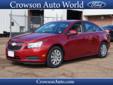 2011 Chevrolet Cruze LT $15,994
Crowson Auto World
541 Hwy. 15 North
Louisville, MS 39339
(888)943-7265
Retail Price: Call for price
OUR PRICE: $15,994
Stock: 8212U
VIN: 1G1PF5S96B7148212
Body Style: LT 4dr Sedan w/1LT
Mileage: 71,277
Engine: 4 Cylinder