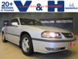 V & H Automotive
2414 North Central Ave., Marshfield, Wisconsin 54449 -- 877-509-2731
2001 Chevrolet Impala LS Pre-Owned
877-509-2731
Price: $4,994
Call for a free CarFax report.
Click Here to View All Photos (20)
14 lenders available call for info on