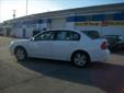 Â .
Â 
2006 Chevrolet Malibu
$0
Call 724-426-8007
724-426-8007
We Value Your Trade
Click here for more information on this vehicle
Vehicle Price: 0
Mileage: 92200
Engine: Gas V6 3.5L/213
Body Style: Sedan
Transmission: Automatic
Exterior Color: White