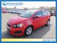 2012 Chevrolet Sonic LS $12,995
Community Chevrolet
16408 Conneaut Lake Rd.
Meadville, PA 16335
(814)724-7110
Retail Price: Call for price
OUR PRICE: $12,995
Stock: 5030A
VIN: 1G1JA5SH0C4172794
Body Style: 4 Dr Sedan
Mileage: 25,490
Engine: 4 Cyl. 1.8L