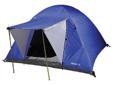Aurora 3 Person Tent, Fiberglass polesFeatures:- Two pole square tent is very easy to set up and features a large front door with No-see-um mesh window- The large awning helps protect the front door from sun and rain- Waterproof and very durable PE