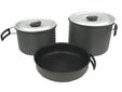 Ridge Hard Anodized Non-stick X-Large Cookset- Perfect for campers, mountaineers, backpackers and paddlers- Lightweight, extremely durable cookware with great heat conduction- Non-stick, easy-clean coating on the interior of the pots and frying pan- All