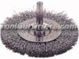 "
Firepower 1423-2102 FPW1423-2102 Circular Wire Wheel Brush, 3"" Diameter, Coarse
Features and Benefits:
1/4" shank, .014" wire size, 4500 Max RPM
Designed for use in restricted or hard-to-reach areas
Excellent for deburring, blending and cleaning of