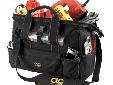 CLC 1534 16" TOOL BAG WITH TOP-SIDE PLASTIC PARTS TRAYOur patented top-side TrayTote design, this tool carrier includes a multi-compartment plastic parts tray, 23 tool pockets and sleeves, a large zippered main compartment, padded handles, and a padded