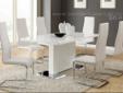 Item Description
This dining table is a sleek addition to the dining room in your home. Featuring a clean white table top, a sturdy chrome finished metal base provides structural support and a pretty accent. Rectangular in shape, the table has extra space