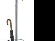 Traditional design Stylish combination of chrome and plastic Sophisticated chrome finished coat stand with 6 coat pegs 6 Hooks for accessories such as hats or scarves Umbrella holder with removable water retainer for easy cleaning Made from tubular steel