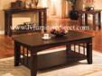 Coffee Table in Cherry finish.
Product ID#700008
Description:
Cherry finish occasional group.
Size:
*End Table: 26"l 24"w 23"h -$98
Coffee Table: 50"l 30"w 19"h -$198
*Sofa table: 50"l 18"w 28"h -$178
PLEASE VISIT US AT www.lvfurnituredirect.com OR CALL