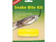 A complete, compact kit for the treatment of snake bites using the constrictor/suction method.Features:: - Detailed instructions- 3 pliable suction cups - Easy-to-use with one hand lymph constrictor - Scalpel- Antiseptic swab- Weight: 1 oz (28 g)