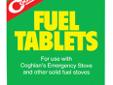 Fuel tabletsFeatures:- For use with Coghlan?s Emergency Stove- A safe, clean burning fuel, easy to ignite, smokeless, odorless and non-toxic- 24 tablets
Manufacturer: Coghlans
Model: 9565
Condition: New
Availability: In Stock
Source: