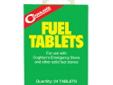 Fuel tabletsFeatures:- For use with Coghlan?s Emergency Stove- A safe, clean burning fuel, easy to ignite, smokeless, odorless and non-toxic- 24 tablets
Manufacturer: Coghlans
Model: 9565
Condition: New
Price: $1.43
Availability: In Stock
Source: