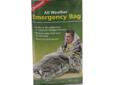 All-Weather Emergency Bag- Useful in the prevention or treatment of hypothermia- Reflects body heat back to the body- Wind and waterproof- 84" x 36"
Manufacturer: Coghlans
Model: 9815
Condition: New
Price: $2.28
Availability: In Stock
Source:
