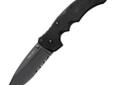 Recon 1 Spear Point Combo Edge - 27TLSHCold Steel's Recon 1 Tactical Folder could be considered by some to be the most rugged and indestructible knife ever. It offers a 4" AUS-8A stainless steel blade coated with black Tuff-Ex coating for corrosion