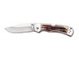 Mackinac Hunter : Thumb Stud VersionThe hollow ground blade sports a substantial spine for strength, a thumb stud* for carrying convenience, and a robustly sharp clip point that shrugs off abuse that would destroy a lesser blade. It's housed in a