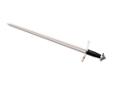 This sword offers a long wide blade with fully sharpened edges and a very useful point. To insure it's light enough to be easily wielded with one hand we have also added a single broad fuller in the center of the blade that serves to reduce weight,