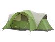 Montana 8 Tent with Hinged DoorPart #: 2000001594Great for family car campers, scout leaders and extended camping excursions. The Montana 8 is a modified dome structure, easy to transport and simple to set up. Provided with a front porch and wings for