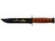 "
Ka-Bar 2-9164-7 Commemorative Knife US Army 9/11, Leather Sheath
Using a process much like screen-printing on a T-shirt, KA-BAR applies gold-colored pant to their standard KA-BAR knives to create intricately detailed works of art meant to honor and