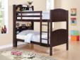 Contact the seller
Coaster Furniture Parker CST-460442, This twin over twin bookcase bunk bed features a clean look, with gently curved bookcase headboards and footboards, and smooth side rails. Guard rails will keep your child on the top bunk safe, while