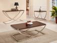 Contemporary Coffee Table with Metal Base
Product ID # 3313-30
Sweeping X-base metal framing supports the thoroughly modern design of the Eris Collection. Each of the wood topped occasional tables is framed with metal, lending to the contemporary design