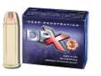 CorBon DPX 44 Mag, 225Gr Lead-free Barnes TSX, 20 Rounds. Deep penetrating, lead free big game, all copper bullet with high ballistic coefficient. Weight retention is close to 100%, giving a deep and clean wound channel.When hunting wild game, from
