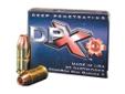 CorBon DPX 9MM, 115Gr Lead-free Barnes TSX, 20 Rounds. The DPX round is loaded with a solid copper hollowpoint bullet that combines the best of the high speed JHPs, heavy weight, & deep penetrating. Recoil and recovery between shots are similar to the