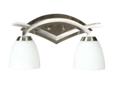 The contemporary curves of the Viewpoint series will imbue your bathroom with a modern grace. The wall-mounted vanity lights are offered in Brushed Nickel (with Frosted White glass) and Gilded Oiled Bronze (with Amber Frost glass). Cased Frost White Bulb