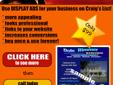 Craigs List Advertising - Back Page Advertising
Use Display Ads that link to your website by Grand Slam Marketing
Serving Philadelphia, Allentown, Harrisburg