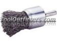 "
Firepower 1423-2104 FPW1423-2104 Crimp Type Brush, 3/4"" Diameter, Coarse
Features and Benefits:
1/4" shank, .014" wire size, 4500 Max RPM
Designed for use in restricted or hard-to-reach areas
Excellent for deburring, blending and cleaning of surfaces