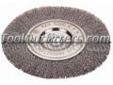 "
Firepower 1423-2327 FPW1423-2327 Crimped Type Wheel Brush, 4"" Diameter
Features and Benefits:
Carbon steel wire
Wire size: .014"
Arbor hole: 5/8" - 11 NC
Max. RPM: 8,000
Well suited for use in the welding and fabricating industries
They are used for