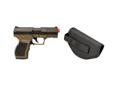 Stinger P9T Soft Air Pistol Olive Drab/Black, with Holster and AmmoSpecifications: - Mechanism/Action: Repeater- Power Source: Spring- Caliber: 6mm Plastic BB's- Length: 7.75"- Front Sight: Blade- Rear Sight: Notch- Safety: Slide- Velocity: Up to 275 fps-