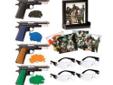 Crosman ASZFK Zombie Fun Kit. Train for the zombie invasion and keep your skills sharp with the Zombie Fun Kit! Specifications:- Four spring powered clear and black airsoft pistols, each with a different colored pistol grip- Four, 400 count packages of