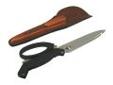 "
Columbia River 5006 Crossover Shear w/Leather Sheath
One minute it's a camp shear useful for dressing birds and fish and general camp chores. Then you rotate to release the pivot, and volia! You have a well-balanced camp chef's knife.
Specifications:
-
