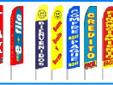 Quality products >>> Great Flag Store <<< Great Prices
We offer Great Deals on all types of FLAG related products, Stock and Custom made.
Call toll free 1-888-999-7970, 7 days a week.
Custom Digital Swooper Flags Full color $139 each
STOCK swooper Flags
