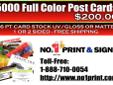 Custom Postcards 5000 4x6 for $200 Free Shipping on Business Postcards
Need Something Else Printed? We Do it ALL!
Call or email us today!
Call: 1-888-710-0054 or email: sales @no1print.com
LOWEST PRICES IN THE USA - GUARANTEED!
No1Print.com
USA
Custom